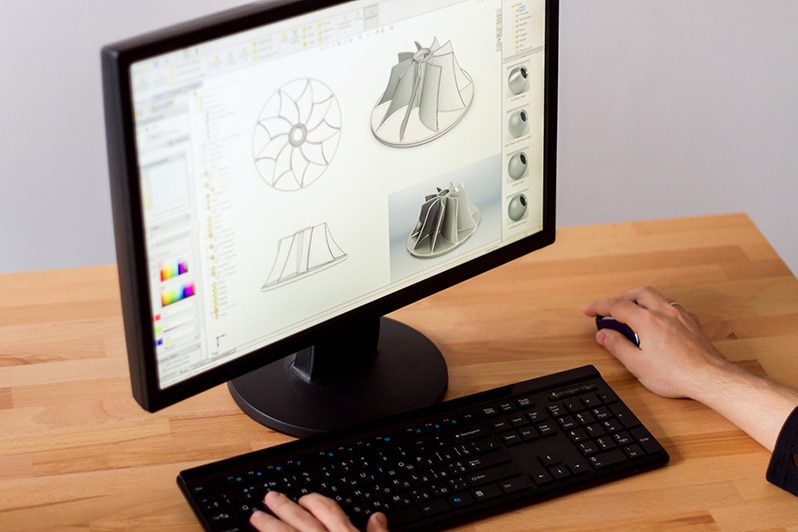 cad design on a desktop computer